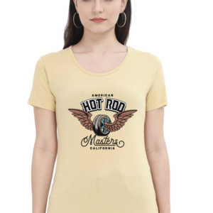 American Hot Rod Female Round Neck Half Sleeve Classic T-Shirt