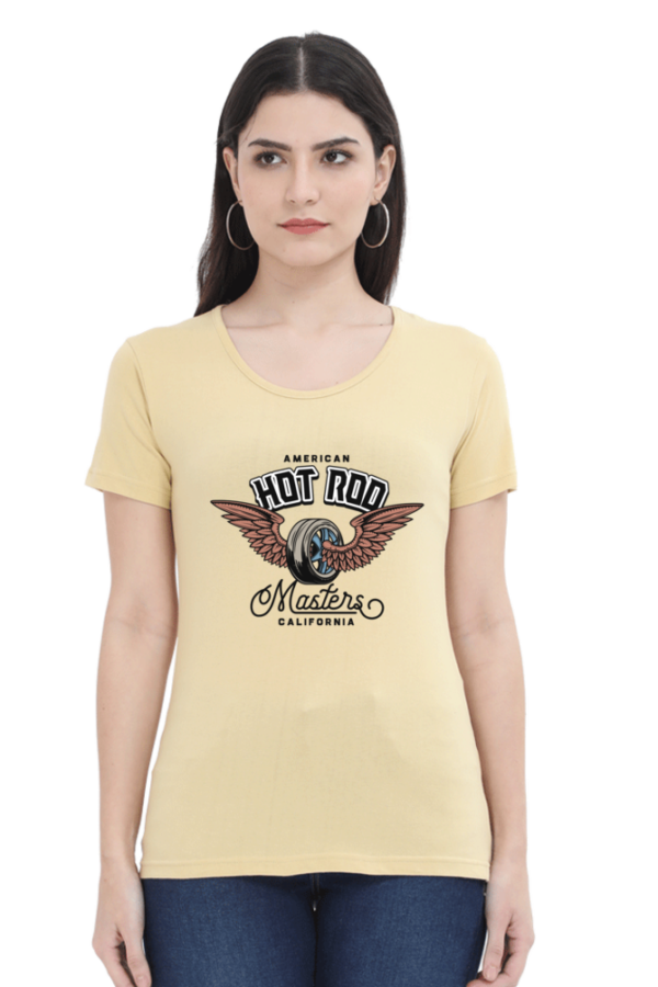 American Hot Rod Female Round Neck Half Sleeve Classic T-Shirt